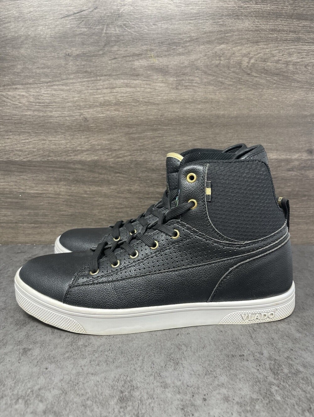 Vlado Jazz Black Gold Size 9.5 Mens High Top Fashion Sneakers Streetwear